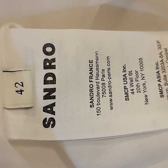 $490 NWT SANDRO Majorque Linen Blend Ruffled Dress Size FR 42 US 10 - Picture 10 of 10